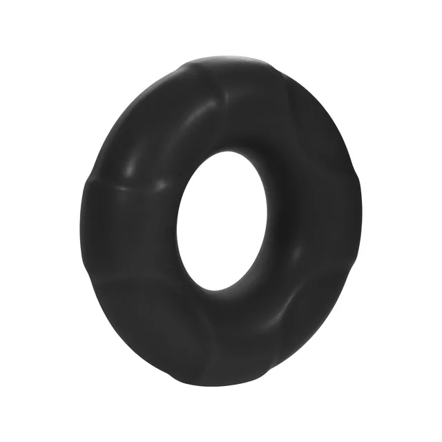Angled view of medium black F-33 segmented ring