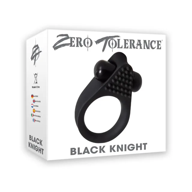 Zero Tolerance Black Knight ring white retail box with black ring and textured panel