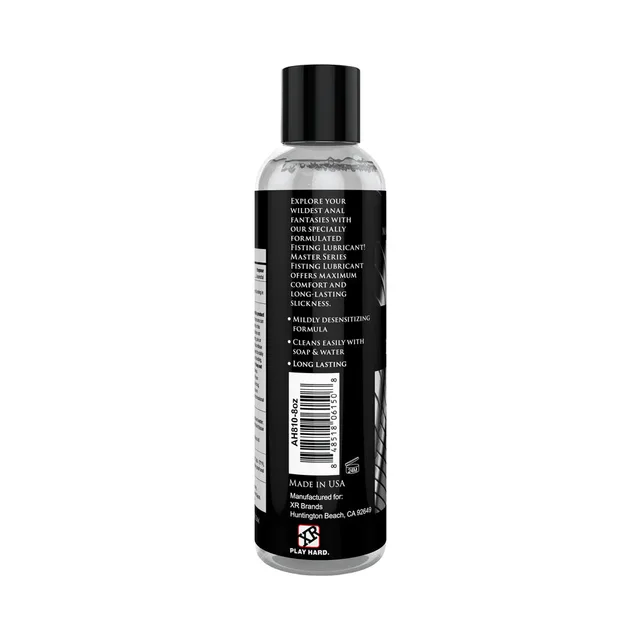 Rear view of 8 oz Master Series lubricant bottle