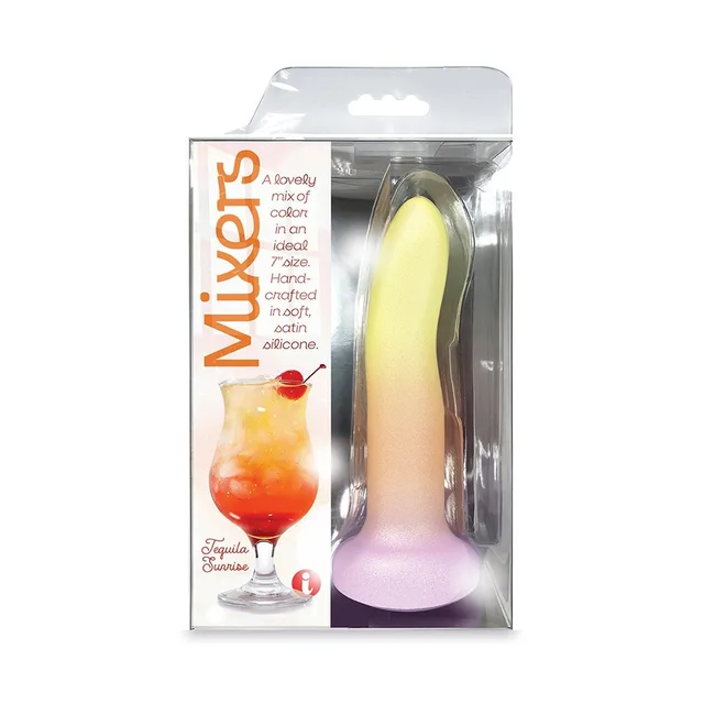 Mixers Tequila Sunrise 8-inch gradient dildo in clear retail package