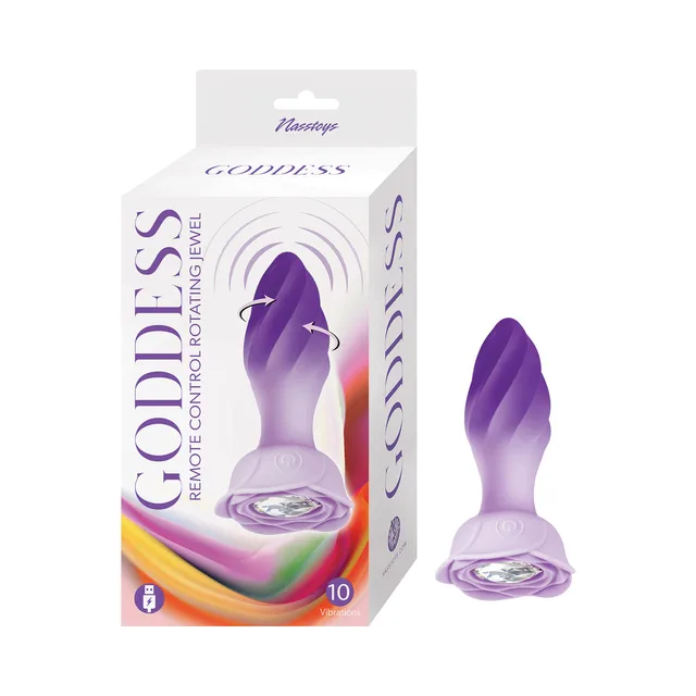 Purple Nasstoys Goddess Rotating Jewel beside retail box