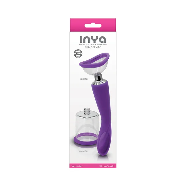 INYA Pump N Vibe purple set in tall white retail box