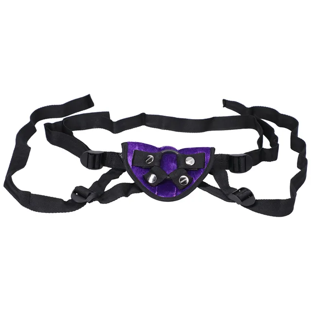 Full black adjustable strap harness with purple center panel