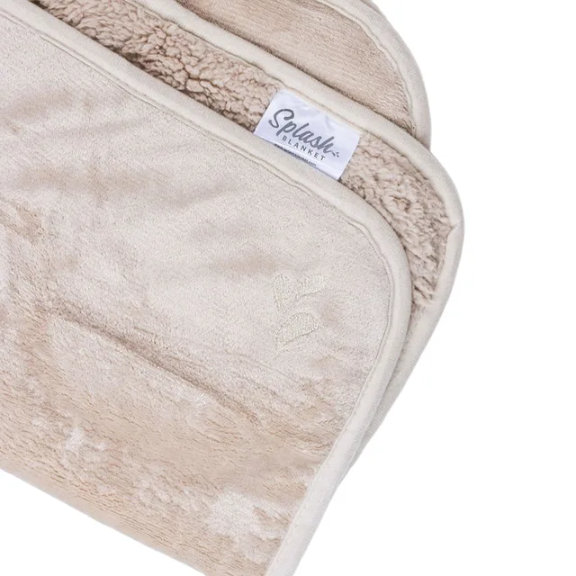 Splash Blanket The OG medium champagne blanket corner close-up with textured reverse