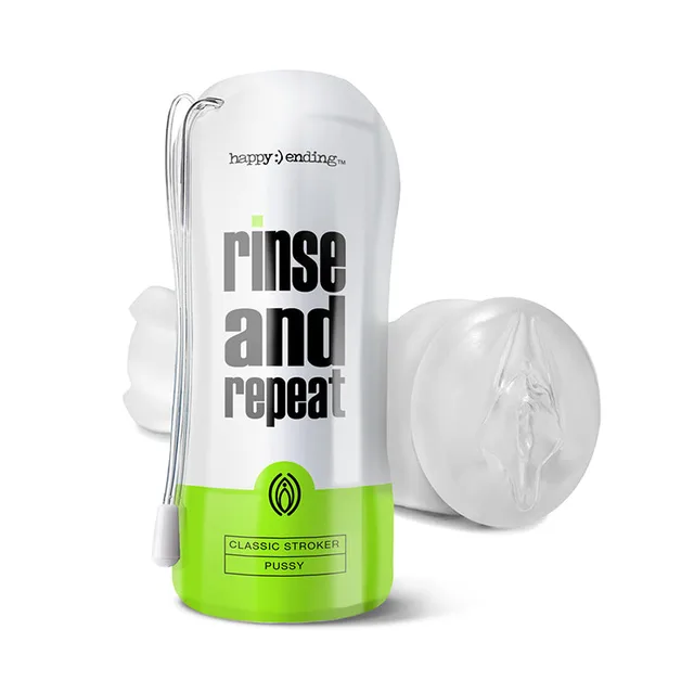 Rinse and Repeat pussy stroker with clear cup and sleeve