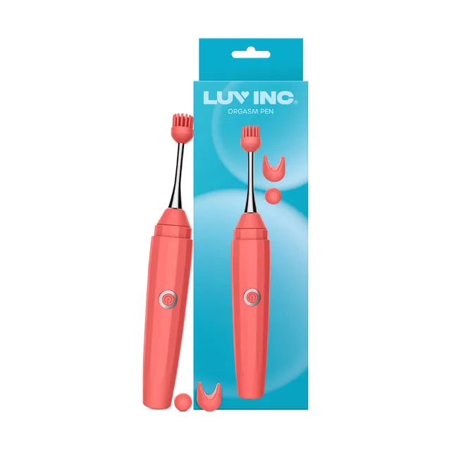 Luv Inc OP10 coral orgasm pen and attachments package front