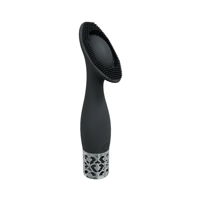 black Royal Gems Duchess vibrator with wide textured head and patterned base