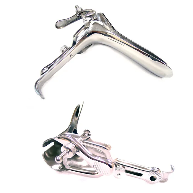 Rouge Garments Graves Vaginal Speculum polished speculum shown from two angles