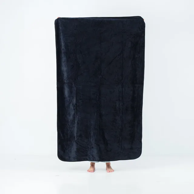 Splash Blanket The OG medium black blanket held upright on white background