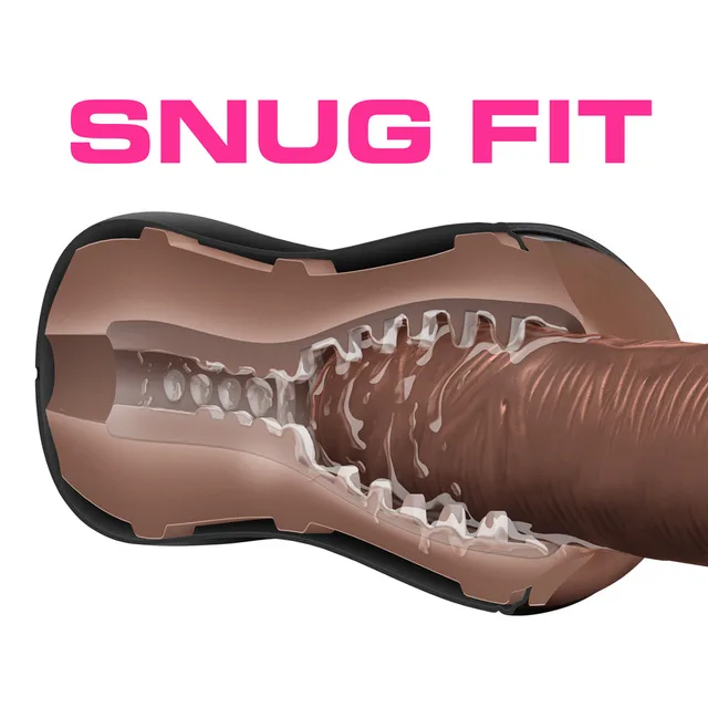 Blush Loverboy The DJ brown TPE anal stroker cutaway view of ribbed inner channel