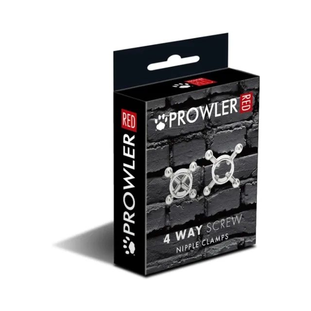 Prowler RED four-way screw clamp pair in black retail box
