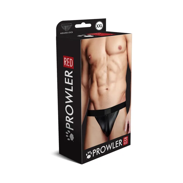 Prowler RED black wetlook assless jock size 2XL retail box