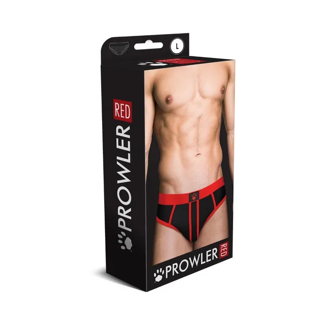Prowler RED red-trim open-back brief size L retail box