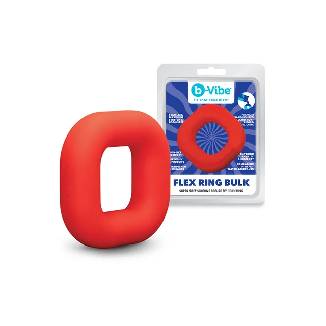 b-Vibe Flex Ring Bulk red square C-ring with retail package