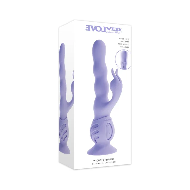 Evolved Wiggly Bunny light purple retail box with purple product image