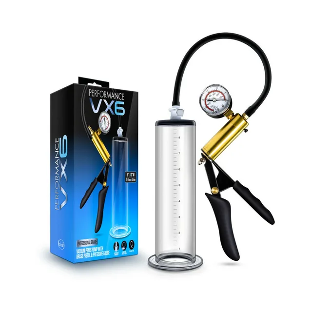 Blush Performance VX6 clear cylinder pump system beside retail box