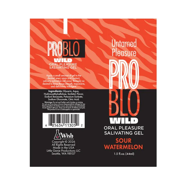 ProBlo Wild Oral Pleasure Salivating Gel Sour Watermelon 1.5 oz.