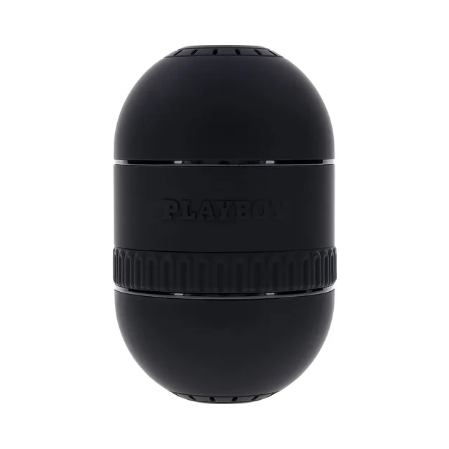 closed black Playboy Tight End cylindrical stroker standing upright