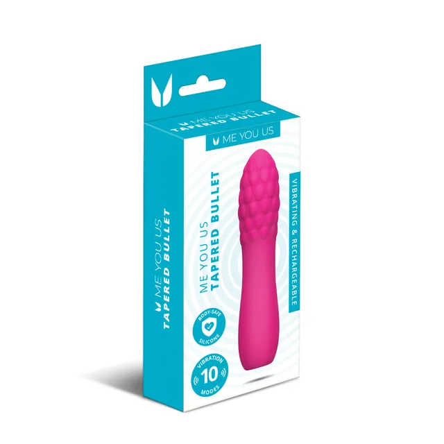 Me You Us hot pink Tapered Bullet vibrator retail box