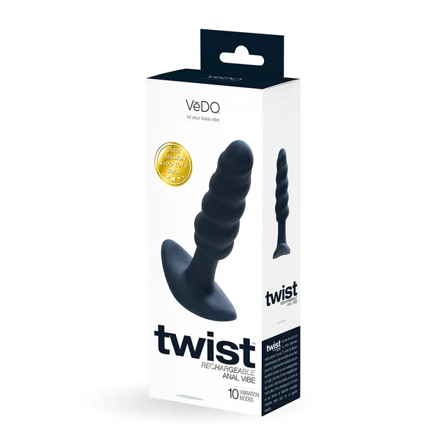 VeDO Twist black vibrating anal plug retail box