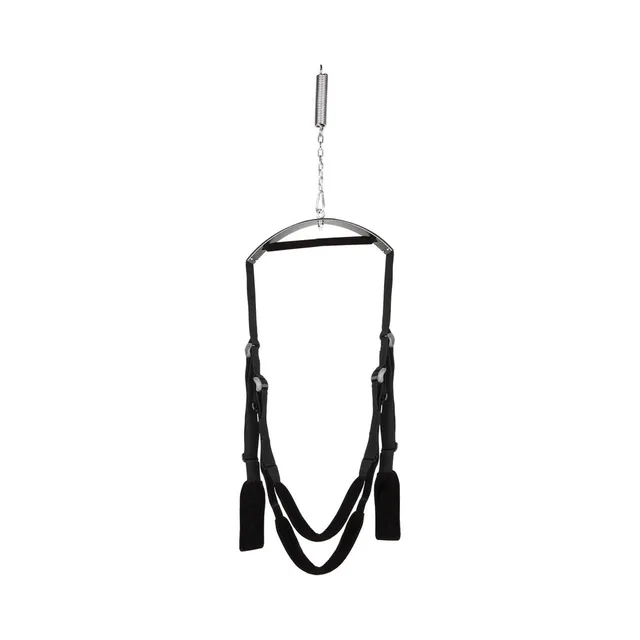 Full black Lux Fetish Fantasy Swing with padded straps and loops