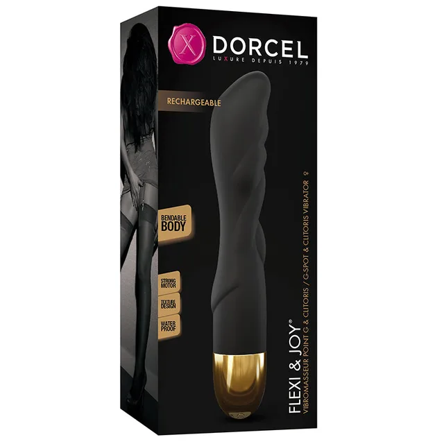 Dorcel Flexi and Joy black contoured vibrator in black box