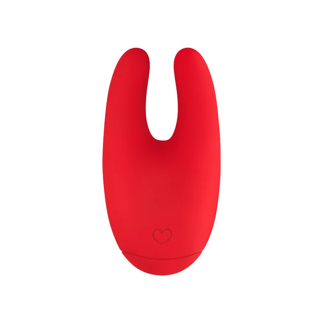 Front view of red BU89 oval body and two curved ears