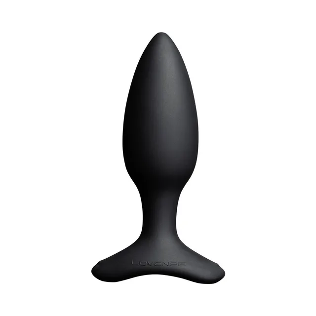 Front view of black Lovense Hush 2 tapered plug