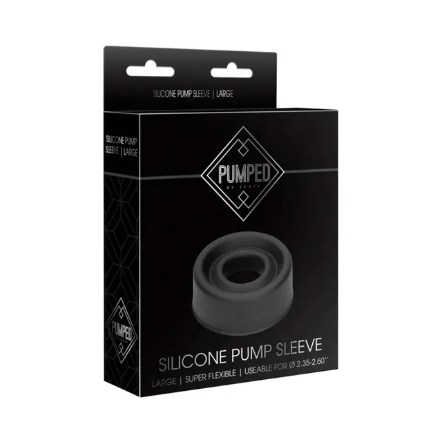 Large black Pumped silicone pump sleeve in retail box