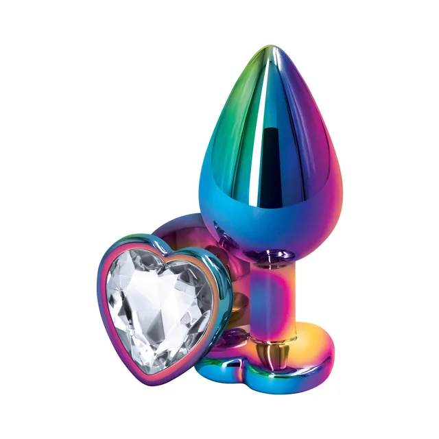 Iridescent medium plug with clear faceted heart base
