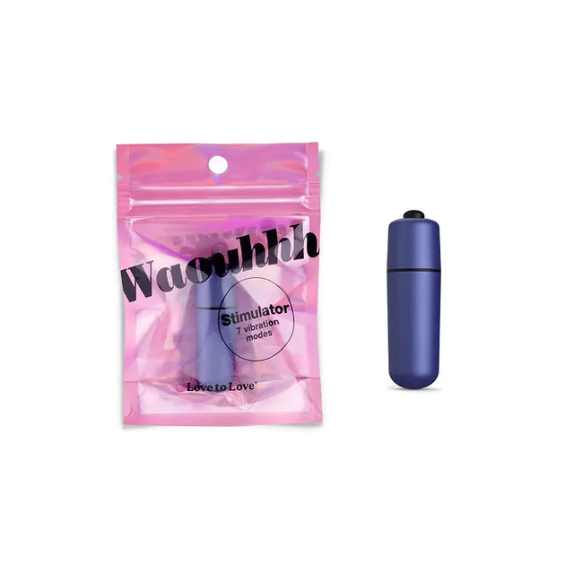 Midnight Indigo Waouhhh bullet beside pink hanging pouch