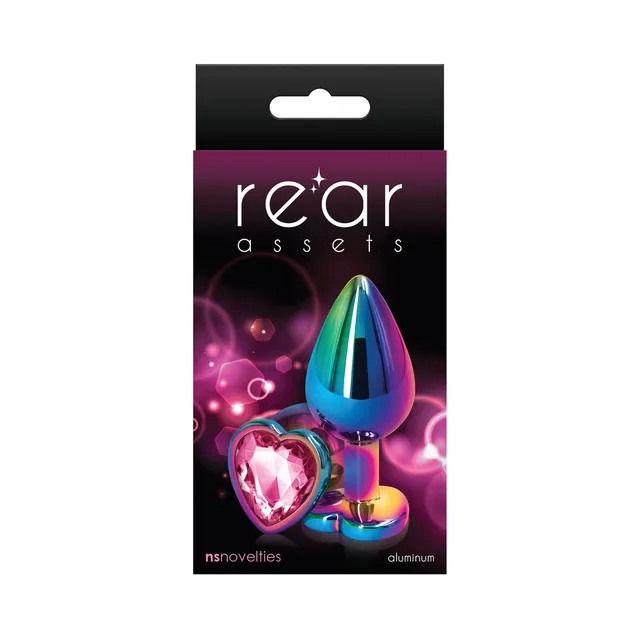 Medium pink heart Rear Assets plug in black package