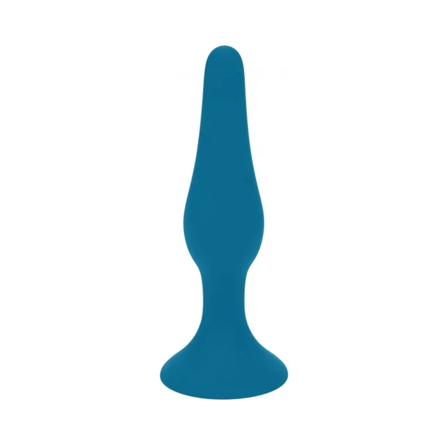 Small teal LEVELZ slim plug with wide circular flared base