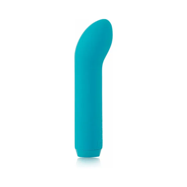Side view of teal G-Spot Bullet with curved tip