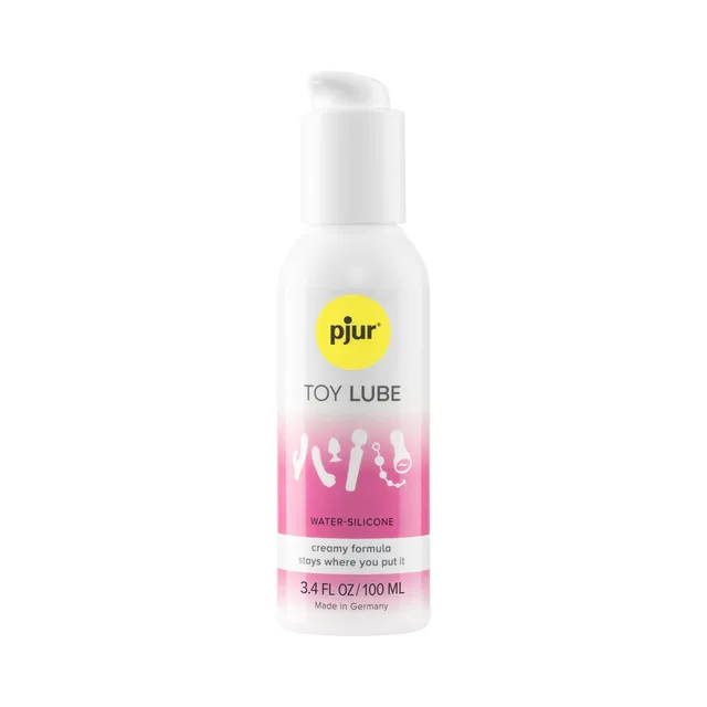 pjur Toy Lube 3.4 oz white pump bottle with pink label