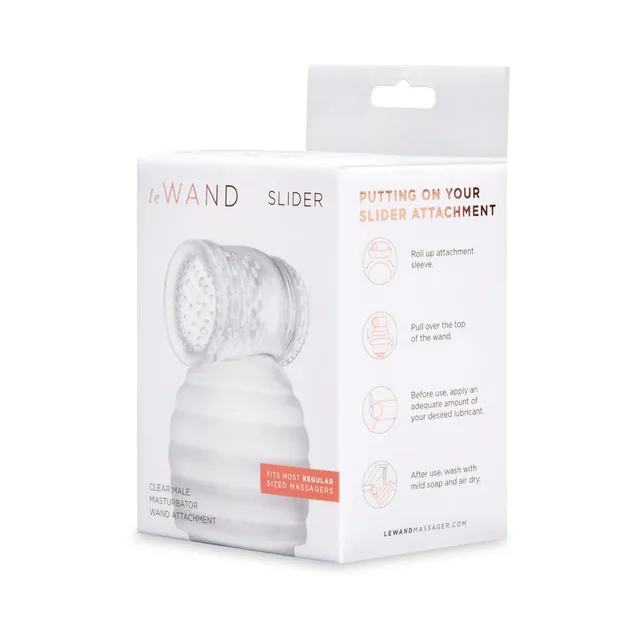 Le Wand Slider clear attachment white retail box front