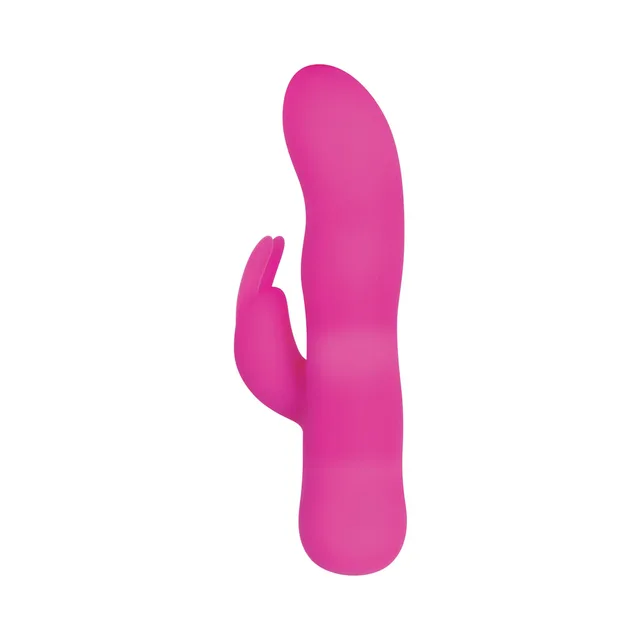 Front view of Sugar Bunny curved pink rabbit vibrator