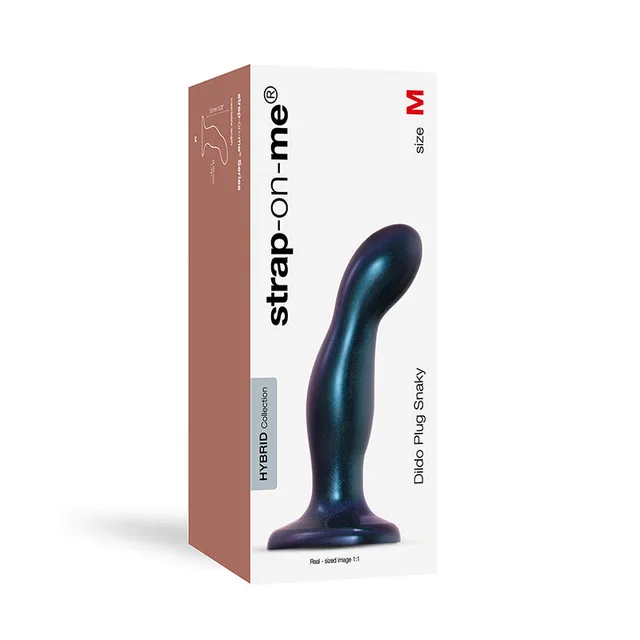 Strap-On-Me Snaky metallic-blue medium dildo retail box