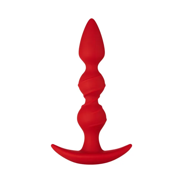Front view of red F-42 plug with twisted bulbs