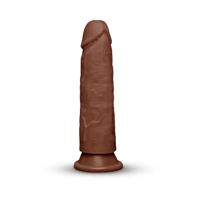 Together Toy 7.75-inch dark brown realistic dildo front upright view