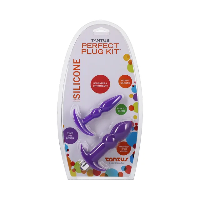 Lilac Tantus Perfect Plug Kit in tall clear retail pack