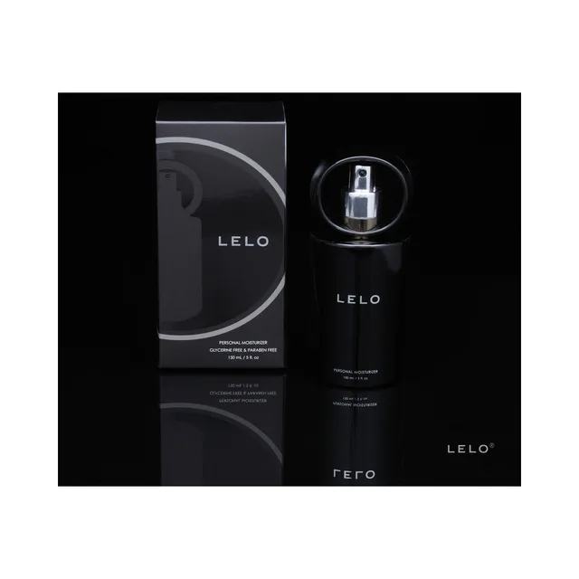 LELO 5 oz moisturizer bottle beside matching black carton