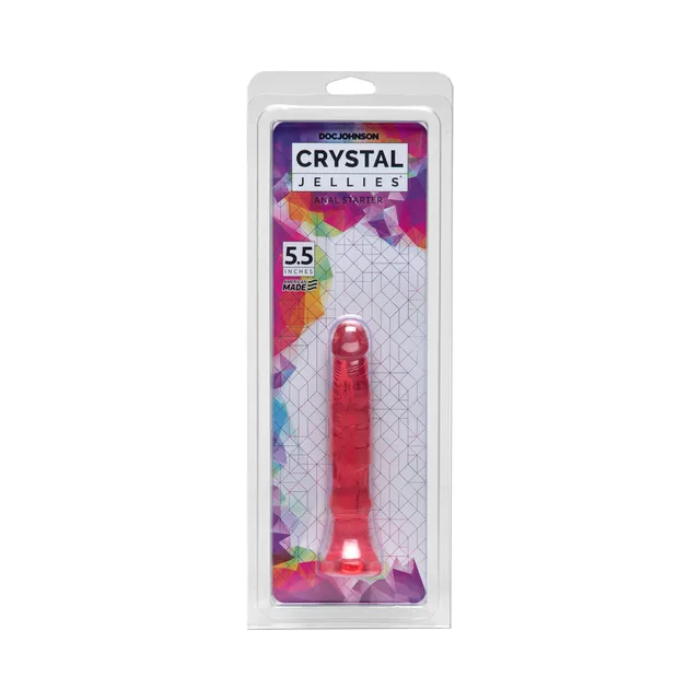 Doc Johnson Crystal Jellies pink six-inch anal starter in package
