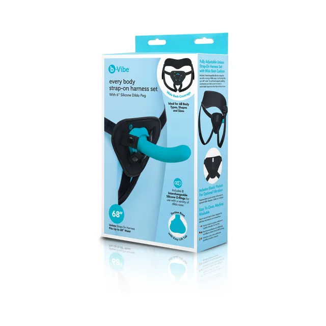 b-Vibe Every Body strap-on set in blue retail box