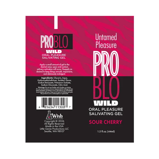ProBlo Wild Oral Pleasure Salivating Gel Sour Cherry 1.5 oz.