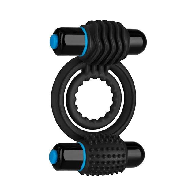 Doc Johnson OptiMALE Vibrating Double Ring two textured loops and dual bullet housings