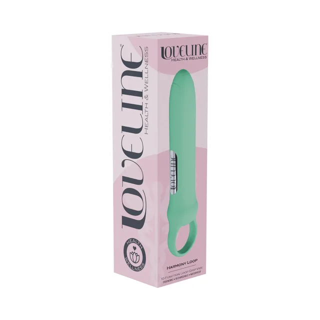 Green LoveLine Harmony Loop vibrator in individual retail box