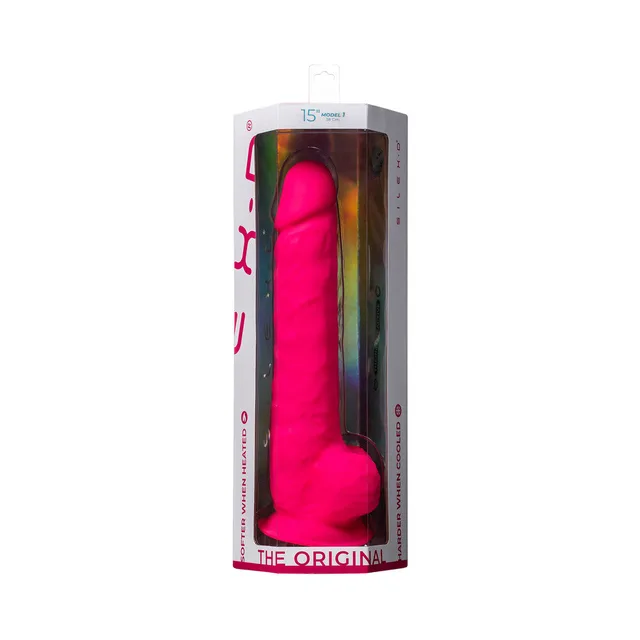 SILEX-D Model 1 pink 15-inch dildo front window-box view