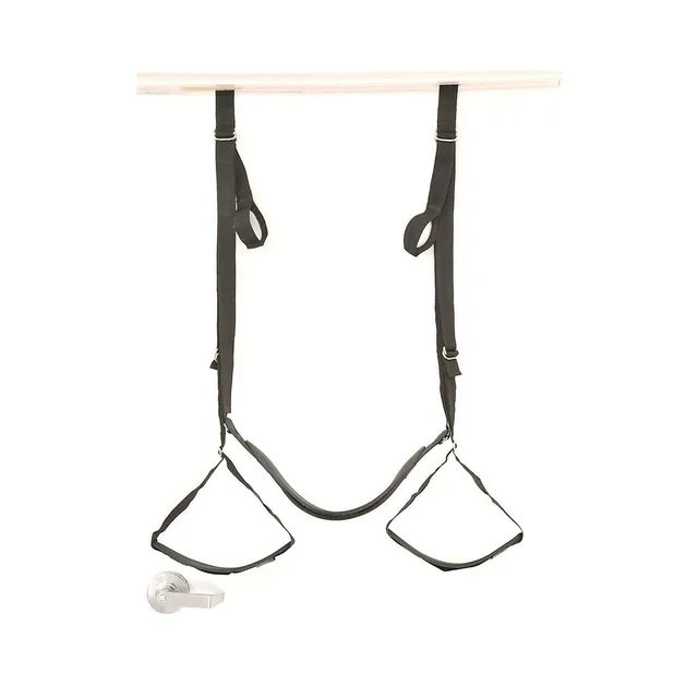 Adam & Eve black adjustable couples door swing door swing hanging from horizontal support