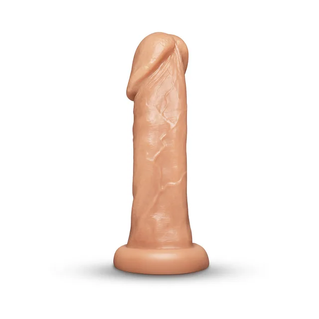 Together Toy 9-inch medium tan realistic dildo front three-quarter upright view